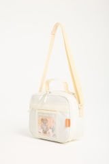 Roxbros Kawaii Kore Tarzı Aksesuarlı 3'lü Set Çocuk İlkokul Çantası Kalemlikli Beslenme Çantalı Sırt Çantası (KREM)