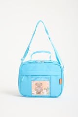 Roxbros Kawaii Kore Tarzı Aksesuarlı 3'lü Set Çocuk İlkokul Çantası Kalemlikli Beslenme Çantalı Sırt Çantası (MAVI)