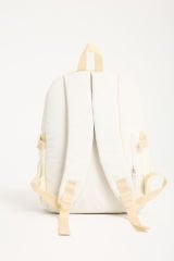 Roxbros Kawaii Kore Tarzı Aksesuarlı Ilkokul Sırt Çantası Kız Ve Isı Yalıtımlı Termoslu Beslenme Çantası Set KREM