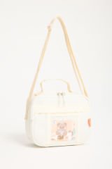 Roxbros Kawaii Kore Tarzı Aksesuarlı Ilkokul Sırt Çantası Kız Ve Isı Yalıtımlı Termoslu Beslenme Çantası Set KREM