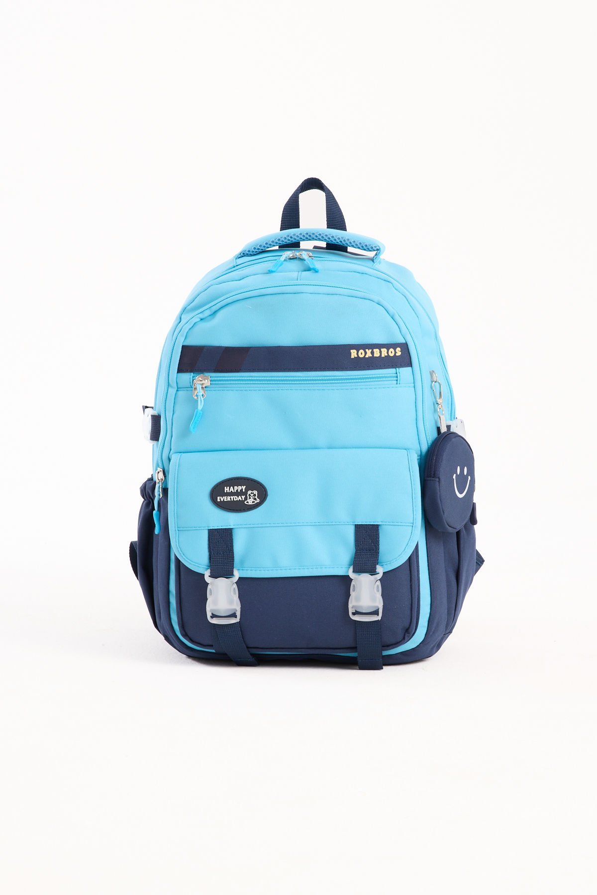 Roxbros Kore Tarzı Aksesuarlı Kız Çocuk Okul Çantası & Erkek Çocuk Sırt Çantası İlkokul, Ortaokul, Lise (LACIVERT - MAVI)