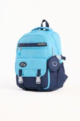 Roxbros Kore Tarzı Aksesuarlı Kız Çocuk Okul Çantası & Erkek Çocuk Sırt Çantası İlkokul, Ortaokul, Lise (LACIVERT - MAVI)