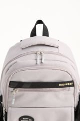 Roxbros Kore Tarzı Aksesuarlı 3'lü Kız Çocuk Okul Çantası & Beslenme ve Kalemlikli İlkokul Sırt Çantası (PUDRA - KREM)