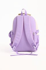 Roxbros Kore Tarzı Aksesuarlı 3'lü Kız Çocuk Okul Çantası & Beslenme ve Kalemlikli İlkokul Sırt Çantası (LILA - KREM)