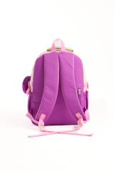 Roxbros Kore Tarzı Aksesuarlı 3'lü Kız Çocuk Okul Çantası & Beslenme ve Kalemlikli İlkokul Sırt Çantası (MOR - KREM)