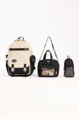 Roxbros Kore Tarzı Aksesuarlı 3'lü Erkek Çocuk Okul Çantası & Beslenme ve Kalemlikli İlkokul Sırt Çantası (SIYAH - KREM)