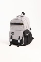 Roxbros Kore Tarzı Aksesuarlı 3'lü Erkek Çocuk Okul Çantası & Beslenme ve Kalemlikli İlkokul Sırt Çantası (SIYAH - GRI)