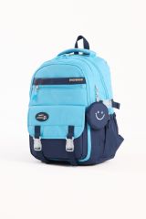 Roxbros Kore Tarzı Aksesuarlı 3'lü Erkek Çocuk Okul Çantası & Beslenme ve Kalemlikli İlkokul Sırt Çantası (LACIVERT - MAVI)