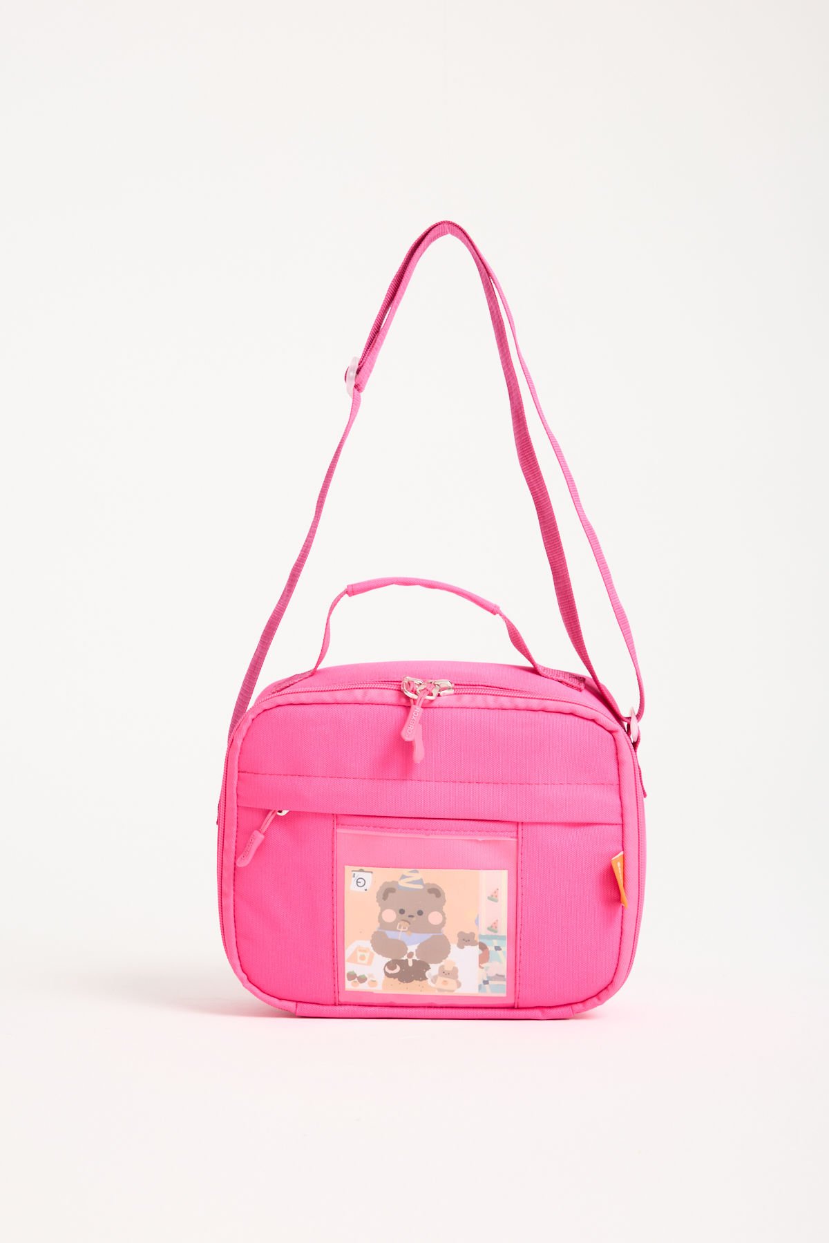 Roxbros Kore Kawaii Tarzı Aksesuarlı Çocuk Beslenme Çantası - Isı Yalıtımlı Termoslu Beslenme Çantası (FUSYA)