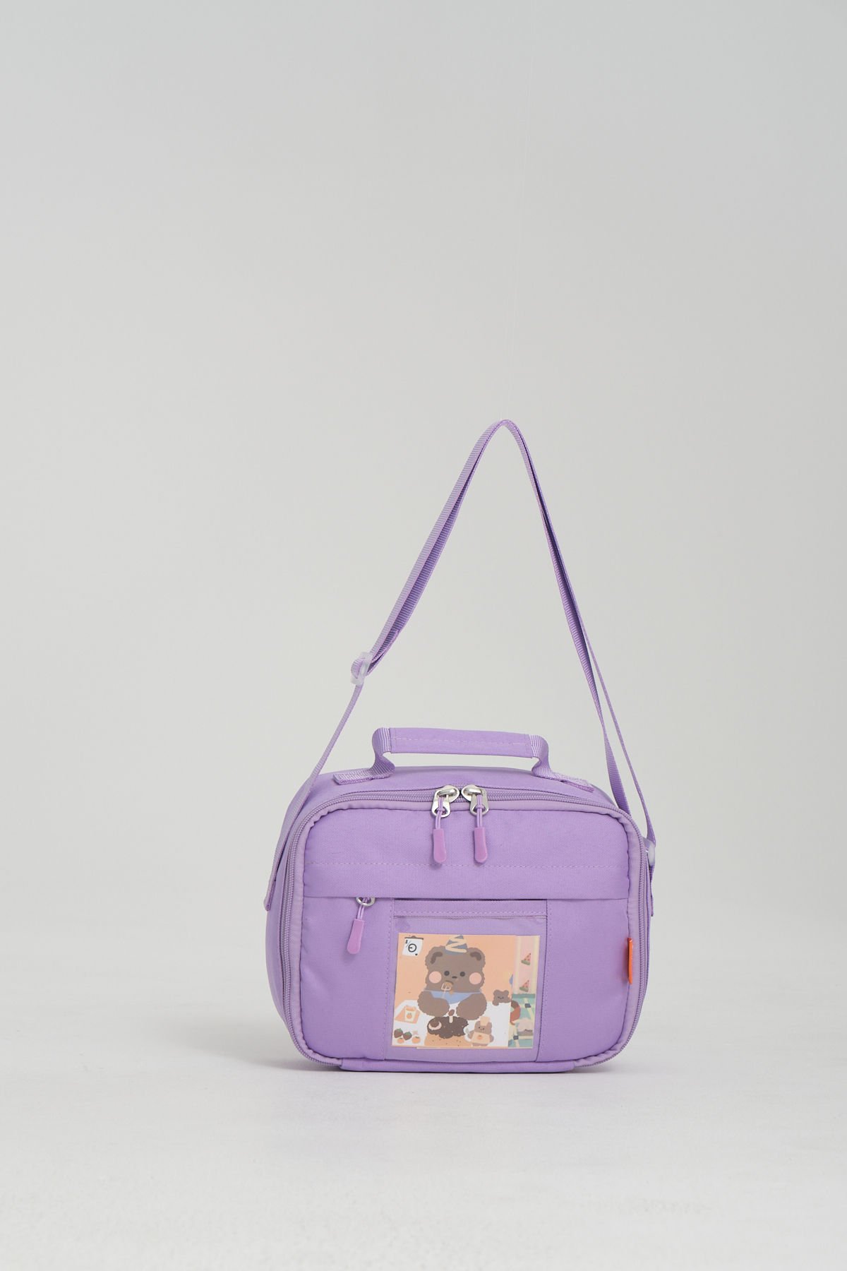 Roxbros Kore Kawaii Tarzı Aksesuarlı Çocuk Beslenme Çantası - Isı Yalıtımlı Termoslu Beslenme Çantası (LILA)